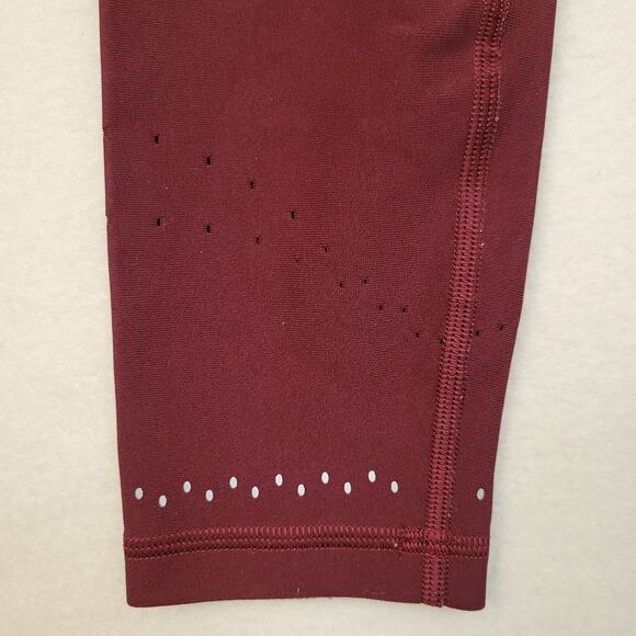 Lululemon 4 Zoned In Tight 27" Cassis Maroon Burgundy Red Reflective Compression - Picture 4 of 12